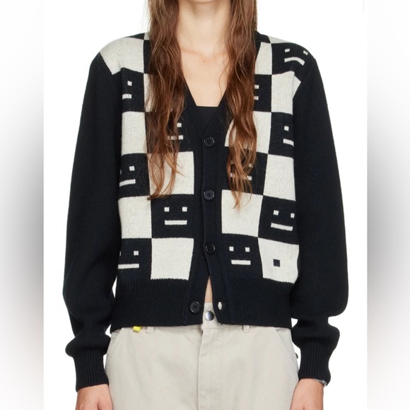 Acne Studios Sweaters - Acne Katlaro Checkered wool Cardigan